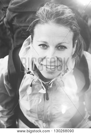 Portrait of an WOman Outdoor Adventurist Concept