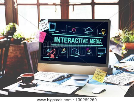 Interactive Media Connection Digital Internet Concept