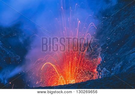 The Eruption Of The Volcano. Tafea, Vanuatu