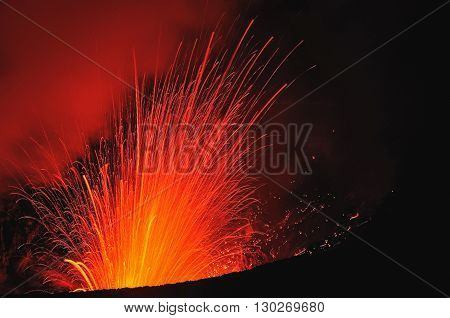 The Eruption Of The Volcano. Tafea, Vanuatu