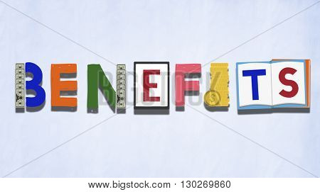 Benefits Advantage Assests Bonus Wages Concept