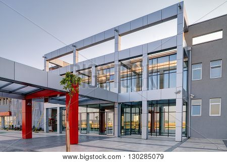 Entrance Of Modern Building In Exterior