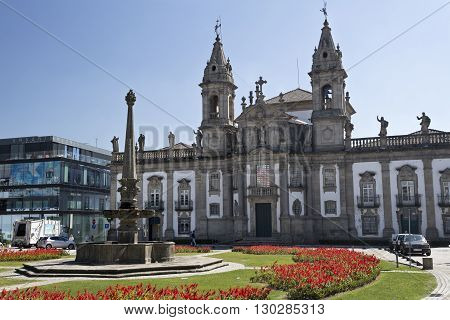 BRAGA, PORTUGAL - September 21, 2015: The Church of Saint Mark (igreja de Sao Marcos) is 18th century classic baroque temple in Braga on September 21, 2015 in Braga, Portugal