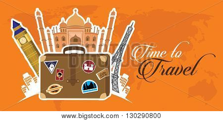 travel around the world illustration vector concept