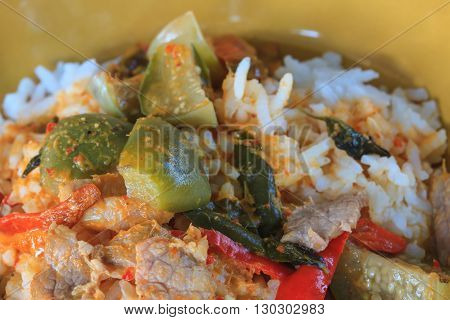 Close Up Curry Over Rice
