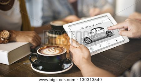 Car Rental Salesman Automobile Vehicles Concept 