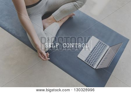 Self Control Character Define Personal Discipline Concept