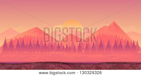 Mountains background 2d game application. Tileable horizontally. Size 1024x512. Ready for parallax effect