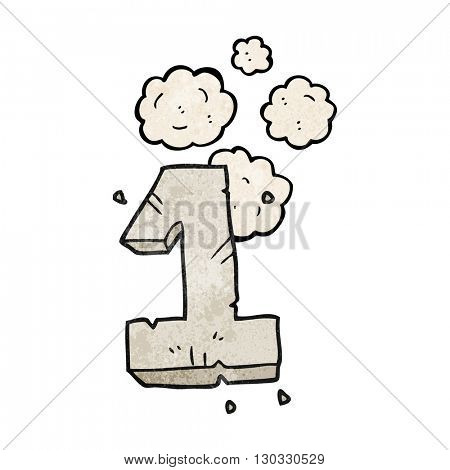 freehand textured cartoon stone number one