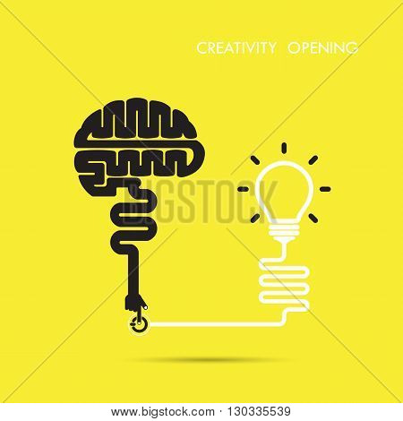 Creativity brain opening concept.Creative brain abstract vector logo design template. Corporate business industrial creative logotype symbol.Vector illustration