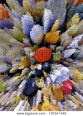 Close up of colorful pebbles on the beach