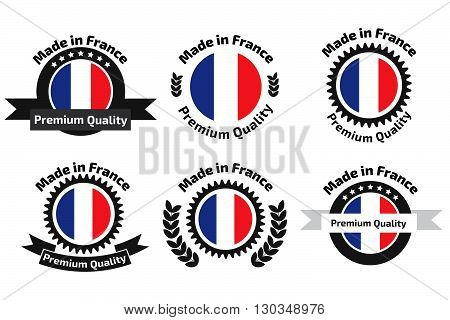 Made in Franse badges set. Stock vector. Vector illustration.