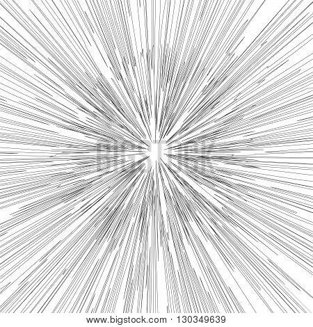 Engraving star background. Monochrome star burst. Stock vector. Vector illustration.