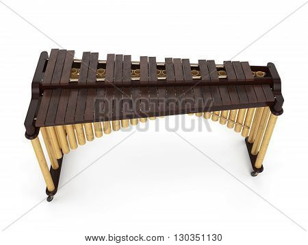 Marimba isolated on white background 3d rendering