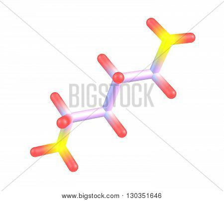 Putrescine - tetramethylenediamine - is a foul-smelling organic chemical compound - butanediamine - that is related to cadaverine. 3d illustration