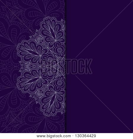 Cute Vector Card Template. Ornamental Lace Pattern. Vintage Card With  Ornament For Any Holiday Or A