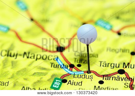 Ludus pinned on a map of Romania
