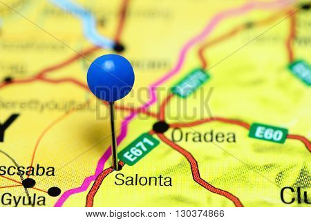 Salonta pinned on a map of Romania