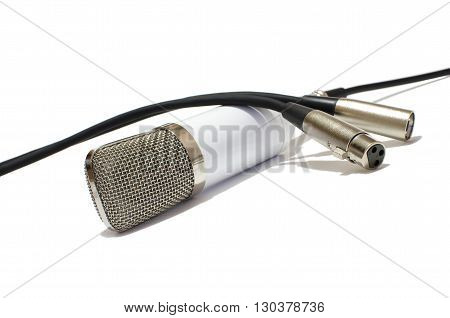 microphone, switching on a white background, cords