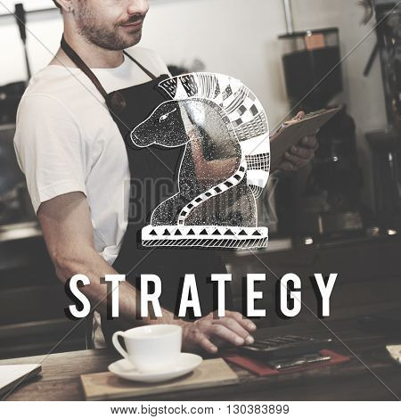 Knight Chess Piece Strategy Graphic Concept