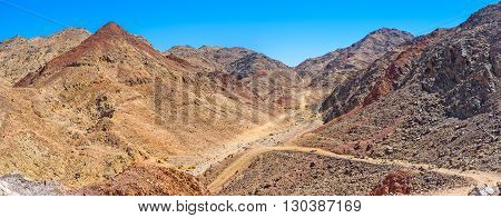 There are a lot of tourist pathes in Eilat Mountains leading to the different peaks and valleys Israel.