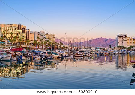 EILAT ISRAEL - FEBRUARY 23 2016: The luxury resort is famous among the tourists and travelers all over the world on February 23 in Eilat.