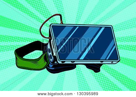 Virtual reality glasses pop art retro vector. vr glasses vector. A virtual reality helmet