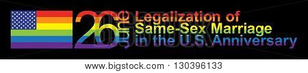Vector banner of The legalization of same-sex marriages in the USA
