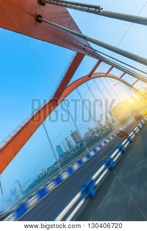 traffic in yangtse river bridge,chongqing china.