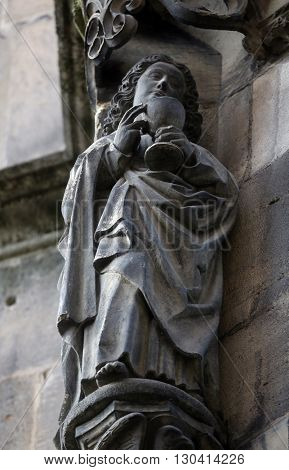TUBINGEN, GERMANY - OCTOBER 21: Saint Barbara, Collegiate Church of St. George in Tubingen, Germany on October 21, 2014.