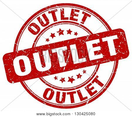 outlet red grunge round vintage rubber stamp