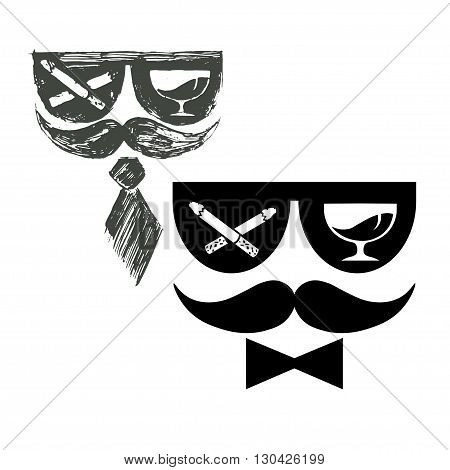 Poster for stag party Hello Bachelor black and white logo.