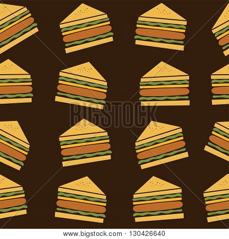 delicious sandwich food theme vector art illustration