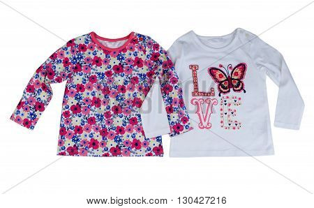 Two colored sweaters with long sleeves. Isolate on white.