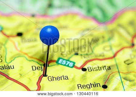 Gherla pinned on a map of Romania