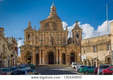 Marsaxlokk Malta - 02 May 2016: Parish Church dedicated to St. Nicholas of Bari. Marsaxlokk Malta.