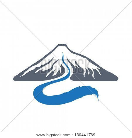 Mountain river, vector logo illustration.