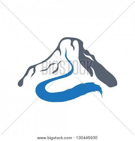 Mountain river, vector logo illustration.