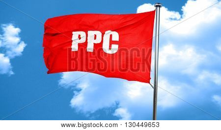 ppc, 3D rendering, a red waving flag