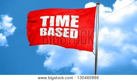 time based, 3D rendering, a red waving flag