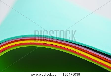 color foam rubber sheet roll in curve form