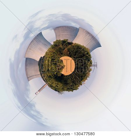Cooling Towers At The Nuclear Power Plant