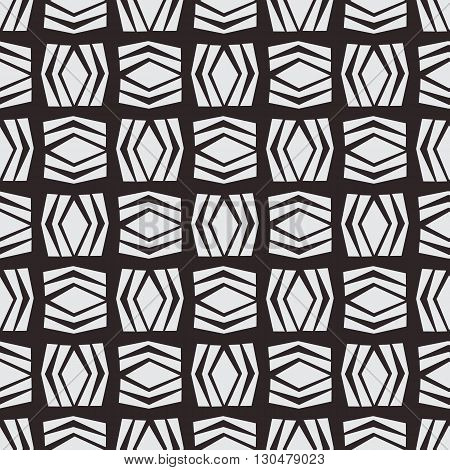 Seamless native square vector pattern in monochrome background