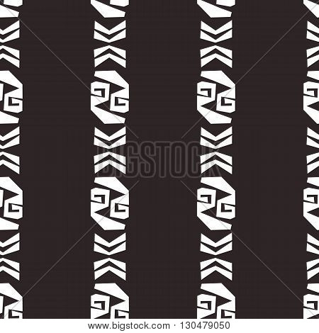 Seamless abstract vector stripes pattern in black and white background