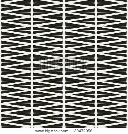 Seamless abstract vector pattern triangle in black and white backgrond