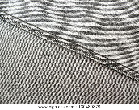 gray jeans texture with seamjeans seam inside