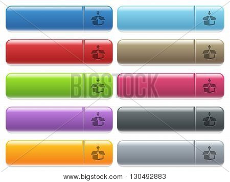 Set of pack glossy color menu buttons with engraved icons