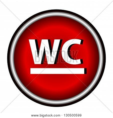 Red circle WC Icon on white background