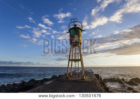 Jetty And Lighthouse In Saint-pierre, La Reunion Island