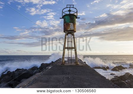 Jetty And Lighthouse In Saint-pierre, La Reunion Island